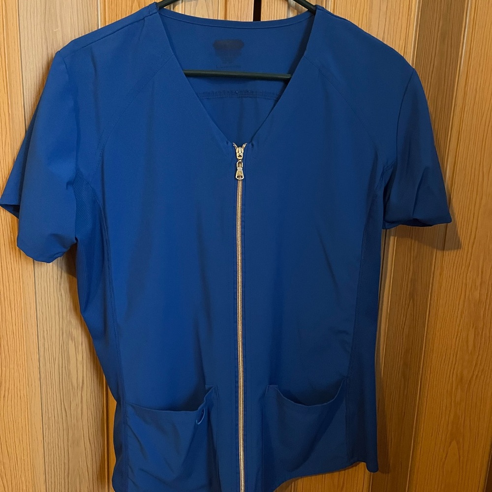 Blue Women's Zip-Front Top